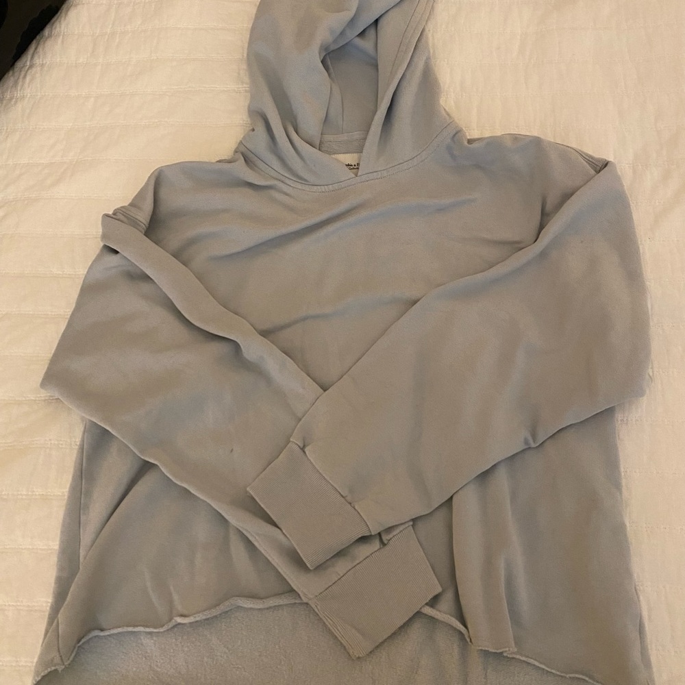 Soft Blue Abercrombie Crop Hoodie